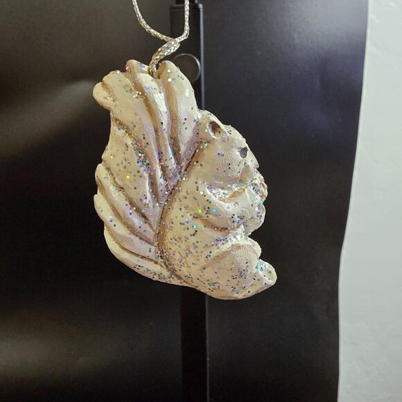 Squirrel Ornament White Glitter Christmas Holiday Winter Midwest of Canon Falls - Picture 3 of 8